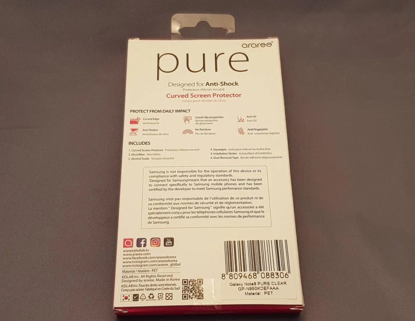 pellicola salva schermo samsung galaxy note 8 SAMSUNG