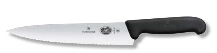 Coltello da cucina manico nero lama ondulata cm 19 VICTORINOX VICTORINOX