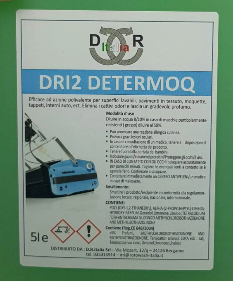 Detergente in tanica da 5lt polivalente per moquette Rotowash ROTOWASH