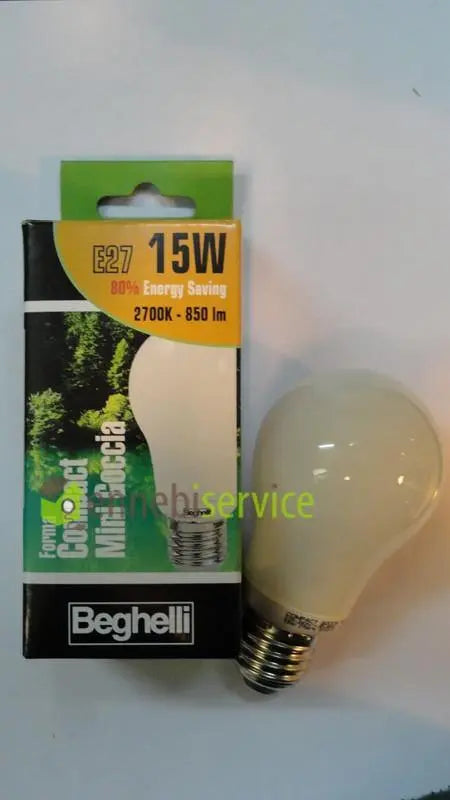 lampada risparmio normale luce calda e27 15w BEGHELLI