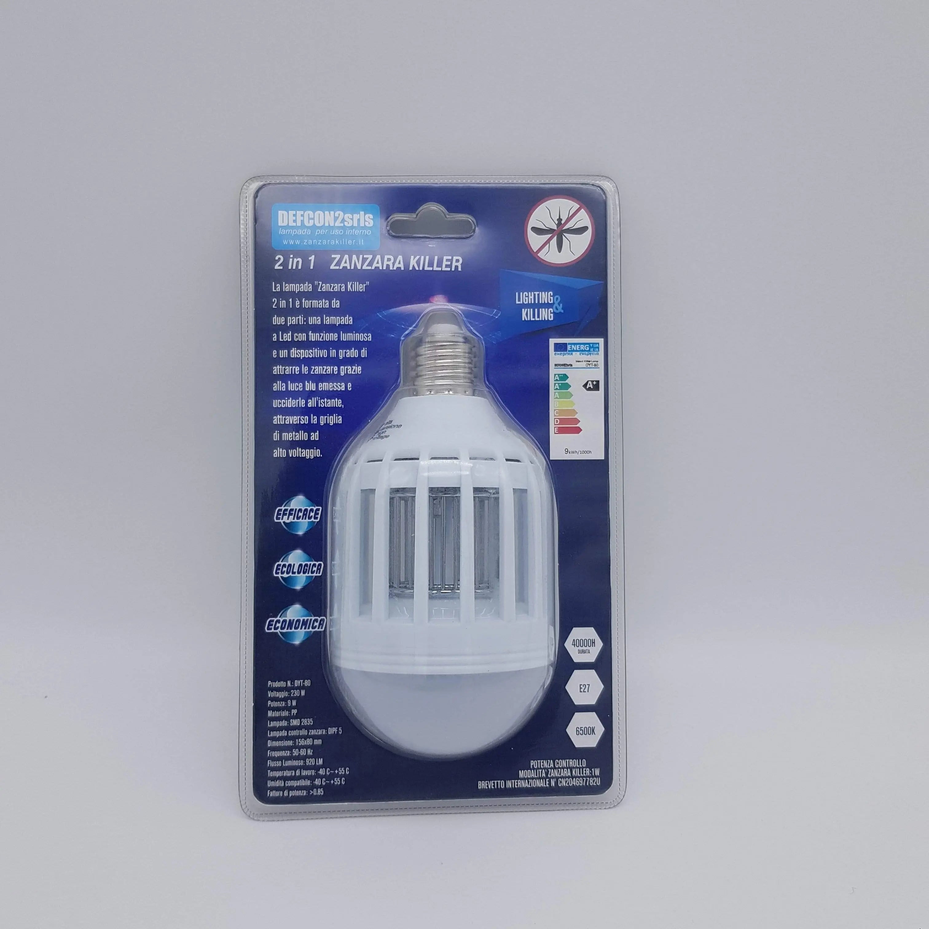 lampada risparmio zanzara killer luce fredda e27 8w a+ ENNEBISERVICE