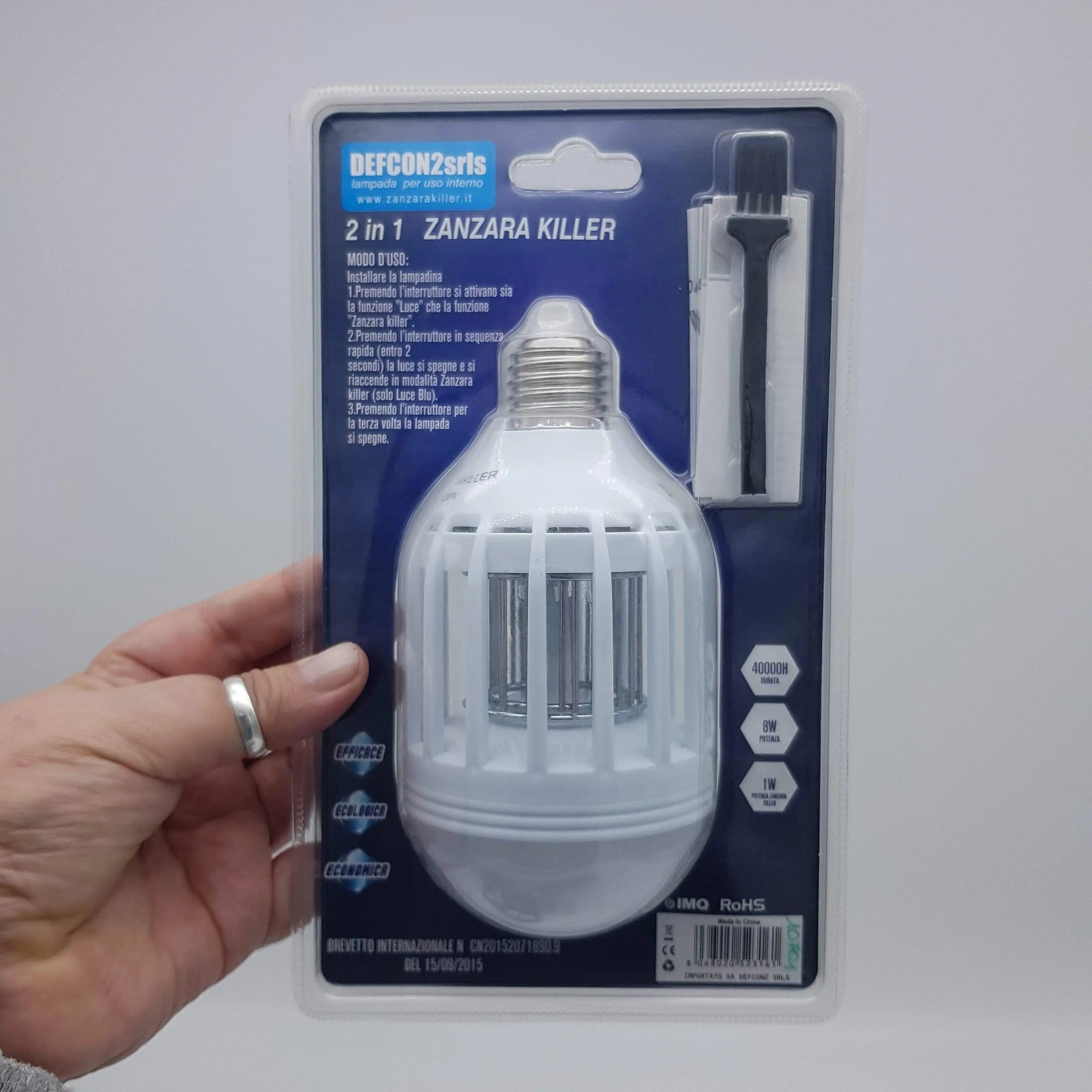 lampada risparmio zanzara killer luce fredda e27 8w a+ ENNEBISERVICE