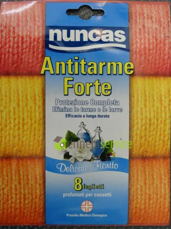 Antitarme forte 8 fogli delicato fiorito NUNCAS