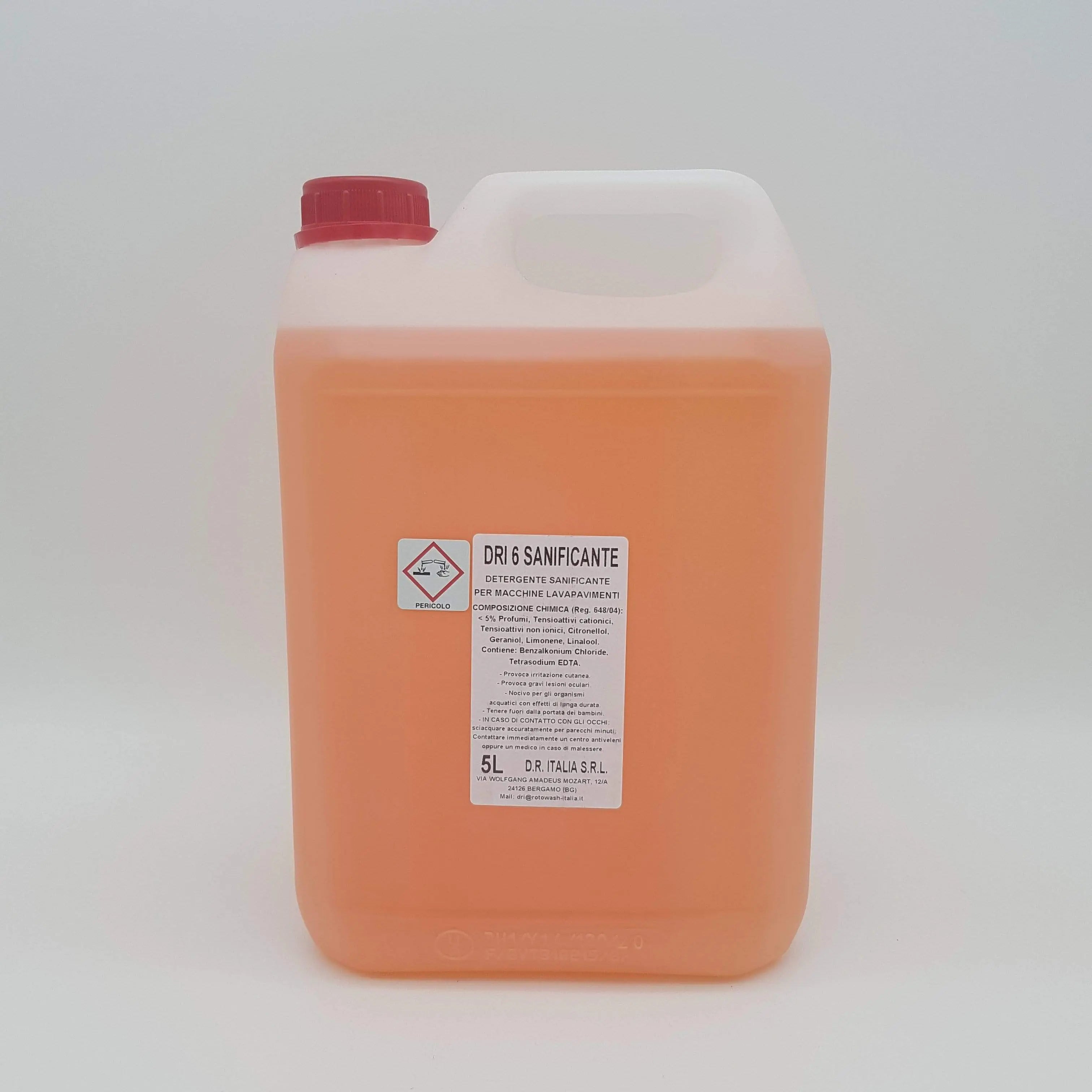 Sanificante Dri6 per macchina lavapavimenti Rotowash 5lt ROTOWASH