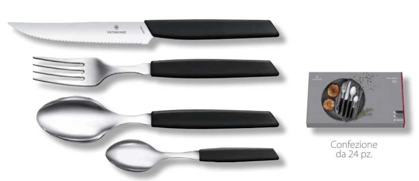 Swiss Modern Set Tavola 24 pezzi nero VICTORINOX VICTORINOX